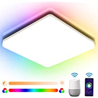 Oeegoo LED lámpara de techo regulable 15W- control por voz o APP- lámpara Wifi- IP54 Impermeable- habitación infantil…